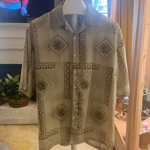 Vintage 90s Mench XL Platinum Button Down Untucked Casual Shirt